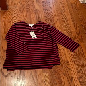 Tuckernuck Pomander Place 3/4 sleeve striped tee
